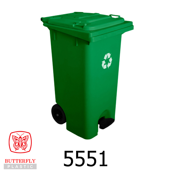 Tong Kitar Semula 120L / Tong Sampah Plastik Berpedal