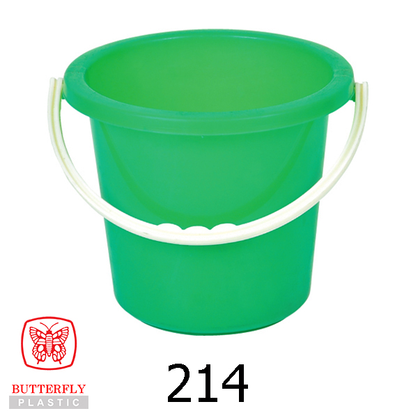 214 1/2 Gallon Plastic Pail with Handle — Round pail with a molded arched handle.