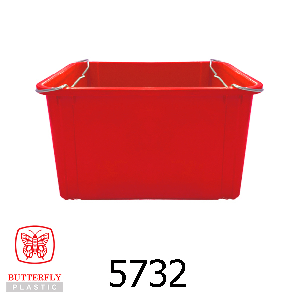 Plastic Rectangular Basin with Steel Handle